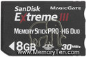 8GB Memory Stick Pro Duo Extreme III With Adapter