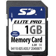 1GB SD Secure Digital Card 13/3MBs 91x w/ Elite P