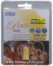 256MB USB 2.0 FlashDrive 120x Gold Rectangular wi