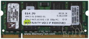 1GB 200p PC2-5300 CL5 16c 64x8 DDR2-667 2Rx8 1.8V