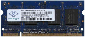512MB 200p PC2-5300 CL5 8c 32x16 DDR2-667 SODIMM 