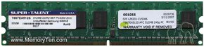 512MB 240p PC2-5300 CL5 9c 64x8 DDR2-667 1Rx8 1.8