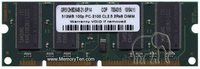 512MB 100p PC2100 CL2.5 8c 64x8 DDR266 SODIMM PCB