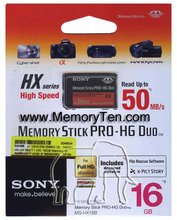 16GB Memory Stick Pro-HG Duo 50mb/s Retail w/o ad