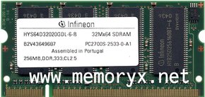 AGU 256MB 200p PC2700 CL2.5 8c DDR SODIMM T005, A