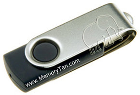 4GB USB 2.0 FlashDrive Swivel Black/Silver Bulk i