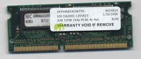 32MB 144p PC66 4c 4x16 SDRAM SODIMM T020, Samsung