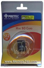 512MB 11P MiniSD Mini Secure Digital Card with Ad