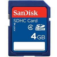 4GB 9p SDHC Secure Digital Class 4 Retail, SanDis