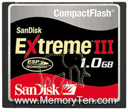 1GB 50p CF CompactFlash Card Extreme III Clam w/ 