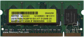 512MB 200p PC2-4200 CL4 8c 32x16 DDR2-533 SODIMM 