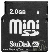 2GB MiniSD Mini Secure Digital Card 66x w/o Adapt