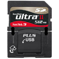 512MB SD Secure Digital Card with USB 2.0, BTF