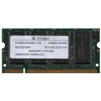 256MB 200p PC2100 CL2 8c 16x16 DDR SODIMM-NOB Por