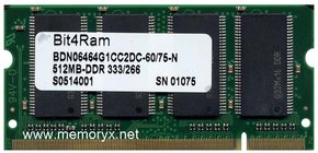 AFA AOR 512MB 200p PC2700 CL2.5 DDR SODIMM T005, 