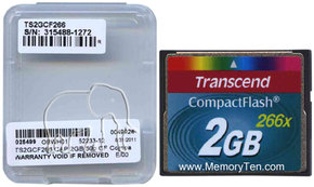 2GB 50p CF CompactFlash Card 266x Clam, Transcend