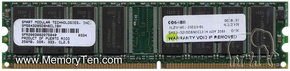 256MB 184p PC2700 CL2.5 8c 32x8 DDR DIMM T001-RFB