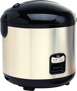 - 10-Cup Rice Cooker - Black, Stainless Steel