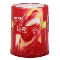TDK 48555 100 Pack 52X CD-R Spindle