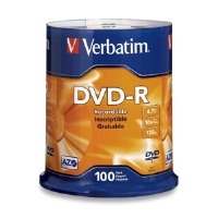 Verbatim 95102 AZO 100 Pack 16X DVD-R Spindle