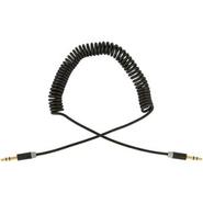 3.5mm Stereo Audio Coiled Cable, Black 6ft.
