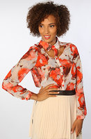 Women's The Watercolor Top in Coral Multi, Tops (L