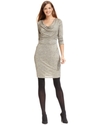 T Tahari Dress, Lucy Long-Sleeve Cowl-Neck