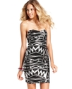 Juniors Dress, Strapless Sequin