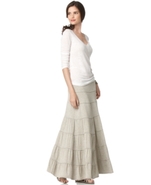Skirt, Tiered Pleated Solid Jersey