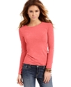 Juniors Top, Long-Sleeve Heathered Tee