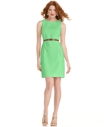 Dress, Sleeveless Belted Sheath