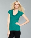 Petite Top, Cap-Sleeve Ruffle Tee