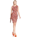 Dress, Sleeveless Draped Heart-Print