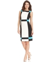 Dress, Sleeveless Colorblocked Sheath