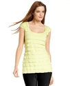 Top, Cap Sleeve Tiered