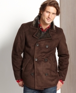 Coat, Faux-Shearling Lined Double-Breasted Coat