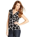 MICHAEL Michael Kors Top, Sleeveless Animal-Print 