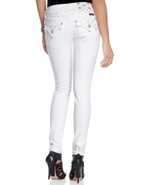 Jeans, Skinny White-Wash Embroidered Rhinestone