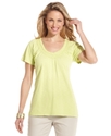 Top, Short-Sleeve V-Neck Tee