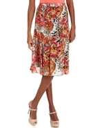Petite Skirt, Printed Pleated A-Line