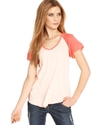 Top, Short-Sleeve Scoop-Neck Baseball Tee