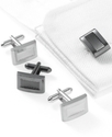 Cufflinks, Textured Square Boxed Set