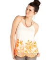 Juniors Top, Sleeveless Embroidered
