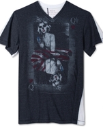 Cut & Sew T Shirt, Queen Of Hearts Graphic T Shirt