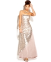 Juniors Dress, Strapless Sequin Gown