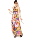 Juniors Dress, Strapless Floral-Print Empire-Waist