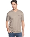 Shirt, Canvas Trim V-Neck T-Shirt