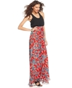 Dress, Sleeveless Scoop-Neck Printed Maxi