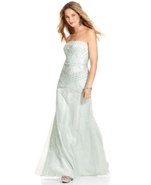 Dress, Strapless Beaded Gown