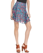 Skirt, Floral-Print A-Line Ruffled